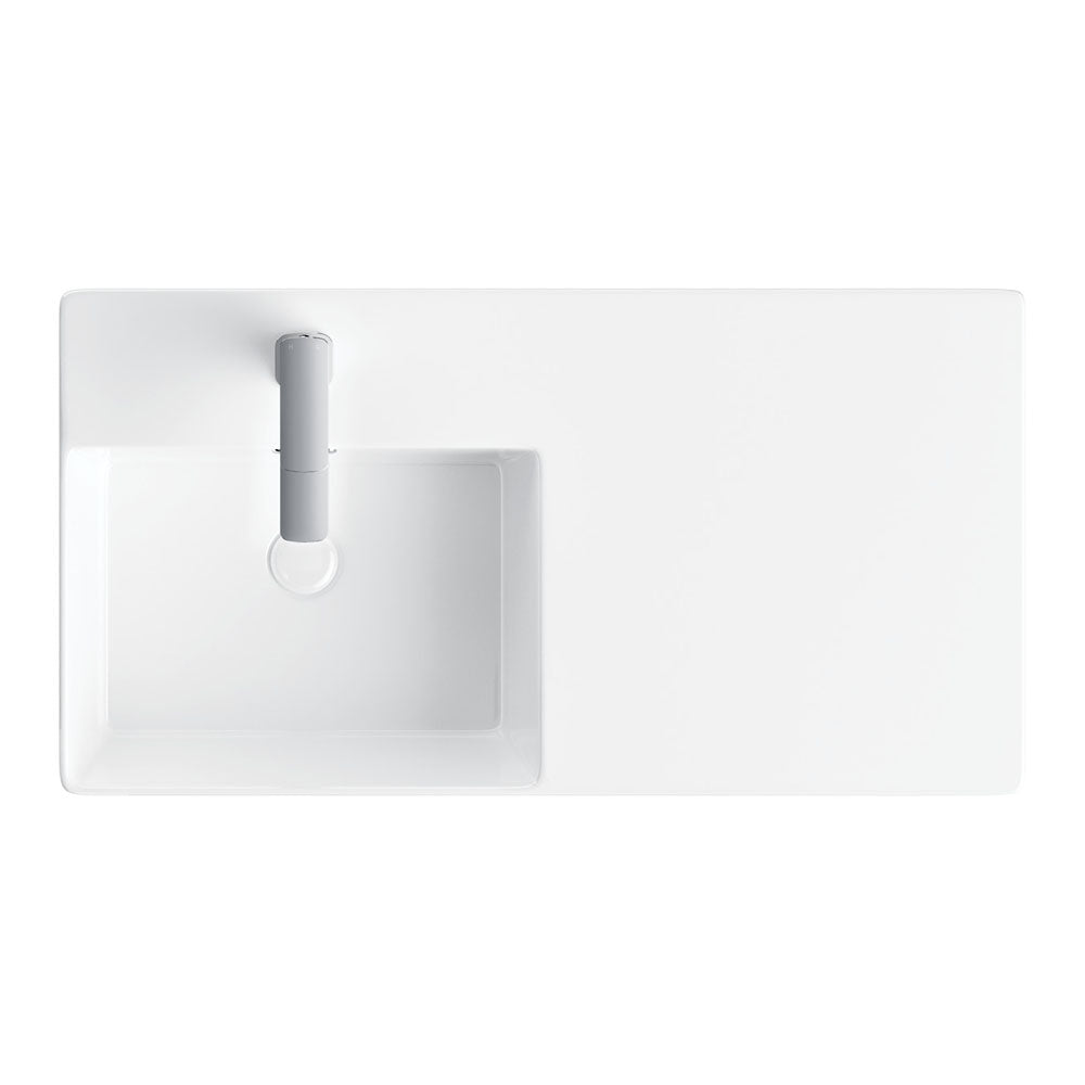 Petra 800 Left-Hand Wall Basin - Gloss White