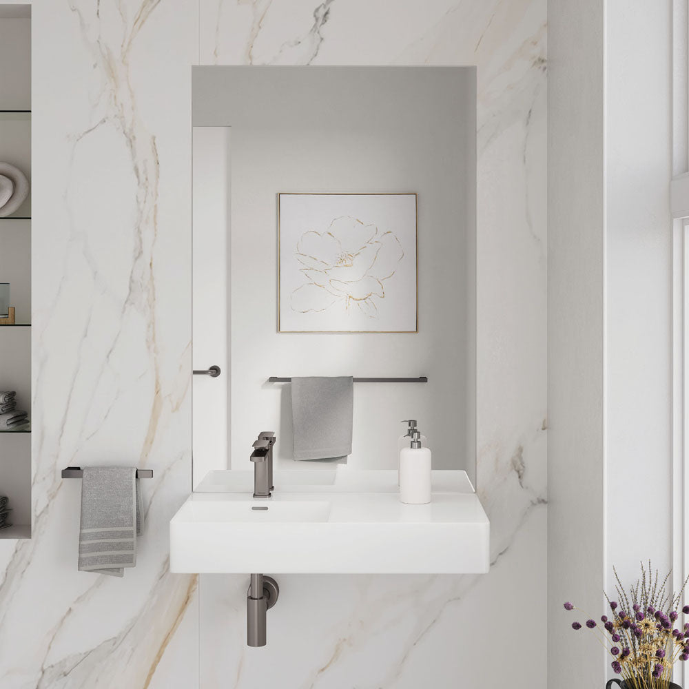 Petra 800 Left-Hand Wall Basin - Gloss White