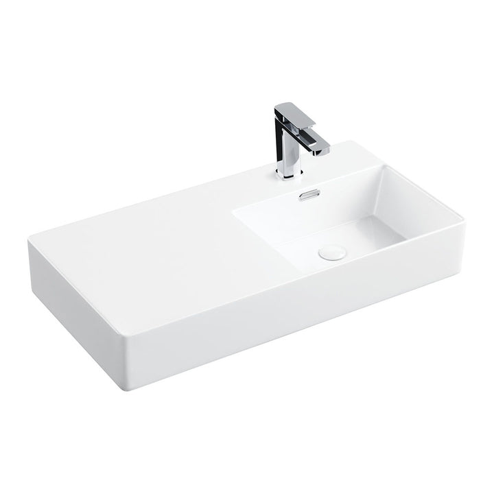 Petra 800 Right-Hand Wall Basin - Gloss White