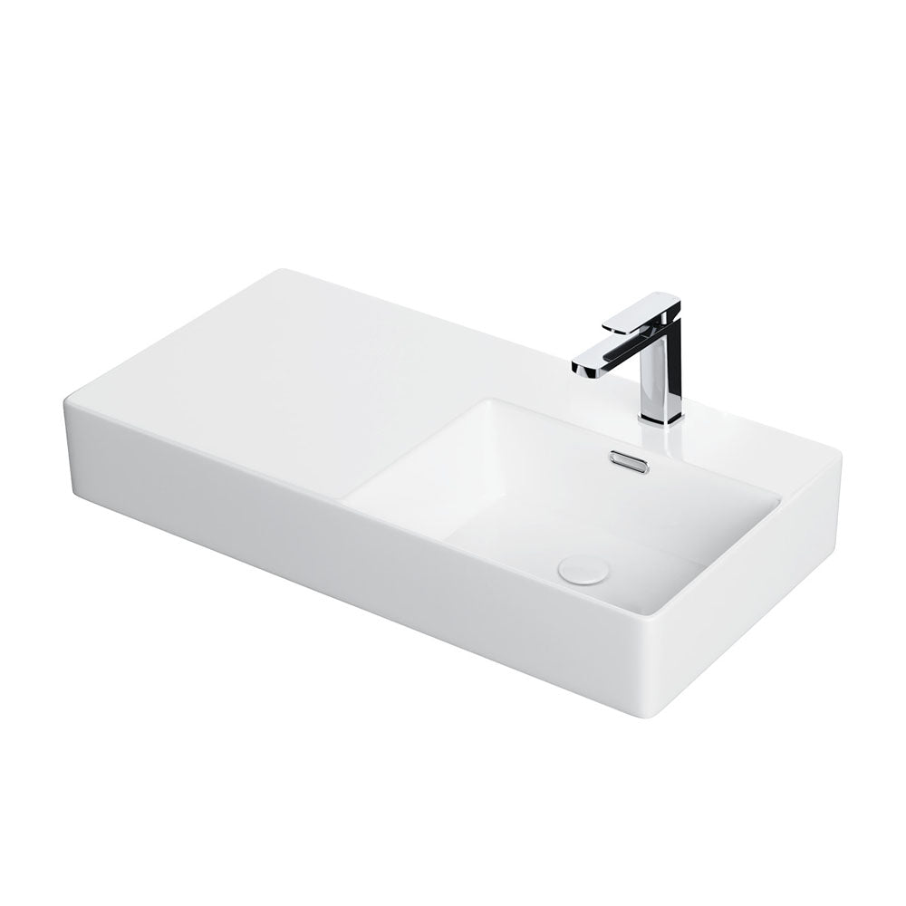 Petra 800 Right-Hand Wall Basin - Gloss White