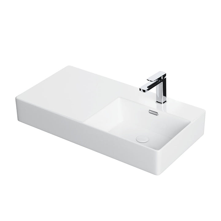 Petra 800 Right-Hand Wall Basin - Gloss White