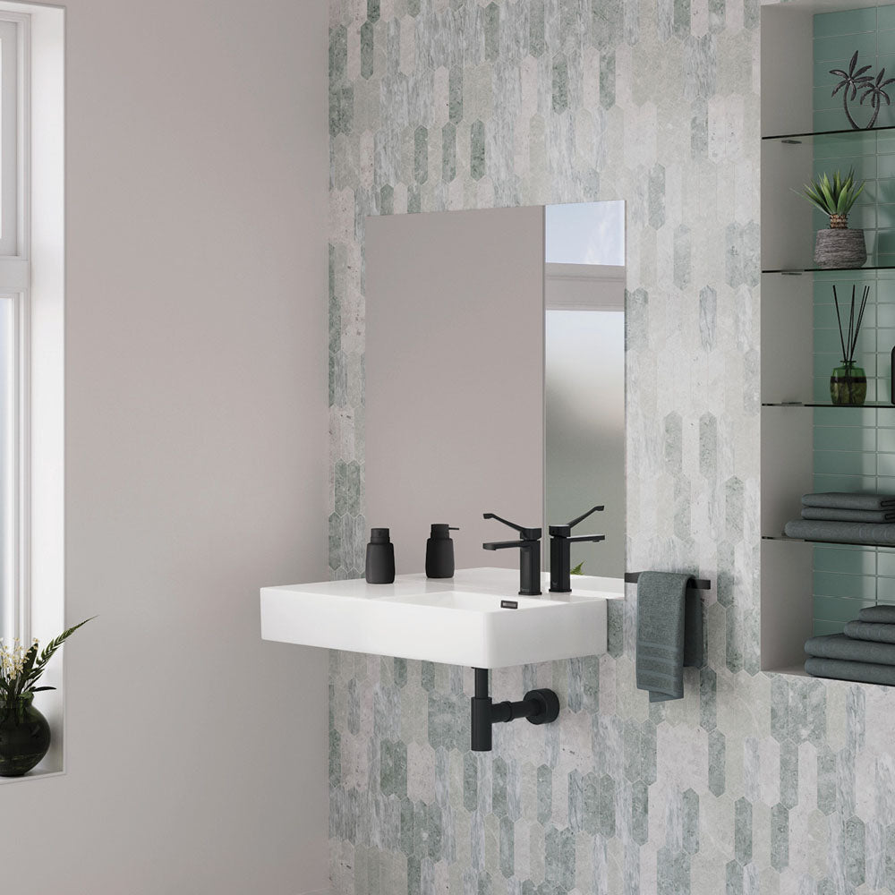 Petra 800 Right-Hand Wall Basin - Gloss White