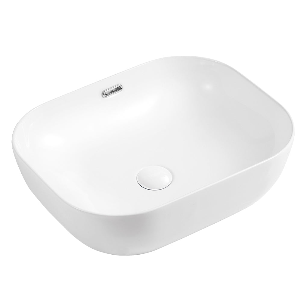 Koko 500 Above Counter Basin with Overflow - Matte White