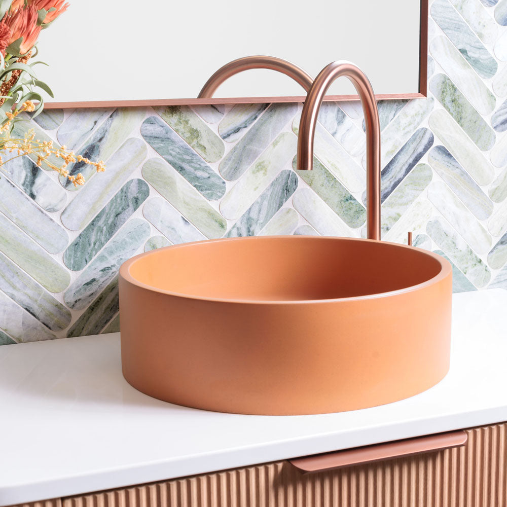 Jada Round Concrete Above Counter Basin - Tuscan