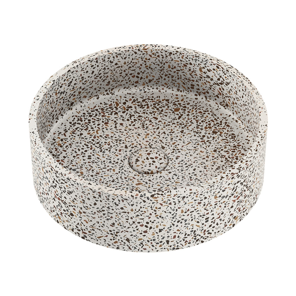 Jada Round Concrete Above Counter Basin - Terrazzo