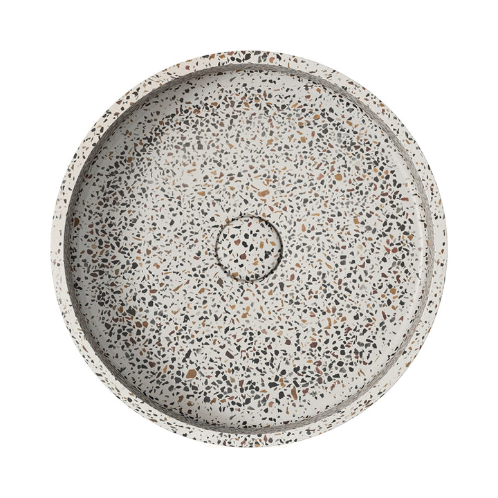 Jada Round Concrete Above Counter Basin - Terrazzo