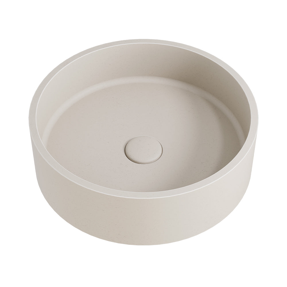Jada Round Concrete Above Counter Basin - Vanilla