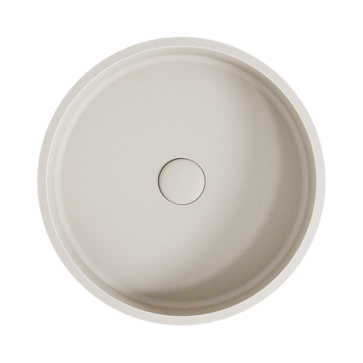 Jada Round Concrete Above Counter Basin - Vanilla