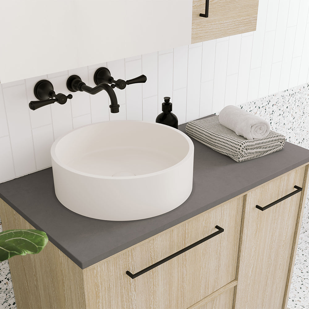 Jada Round Concrete Above Counter Basin - Warm White