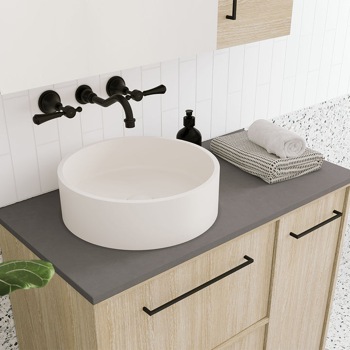 Jada Round Concrete Above Counter Basin - Warm White