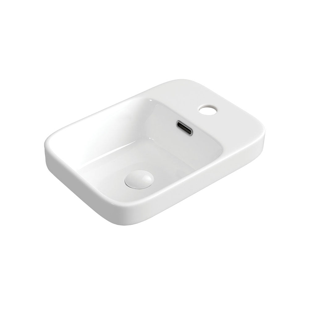 Petra Mini Semi-Inset Basin - Gloss White