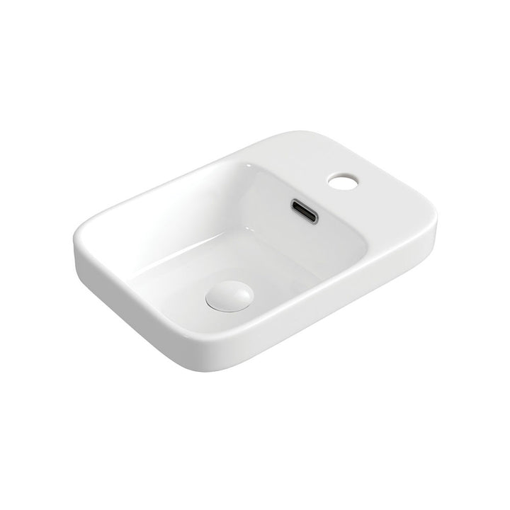 Petra Mini Semi-Inset Basin - Gloss White