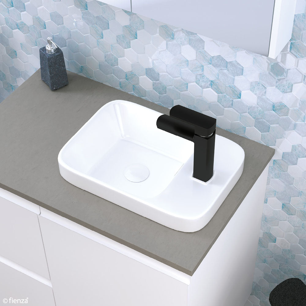 Petra Mini Semi-Inset Basin - Gloss White