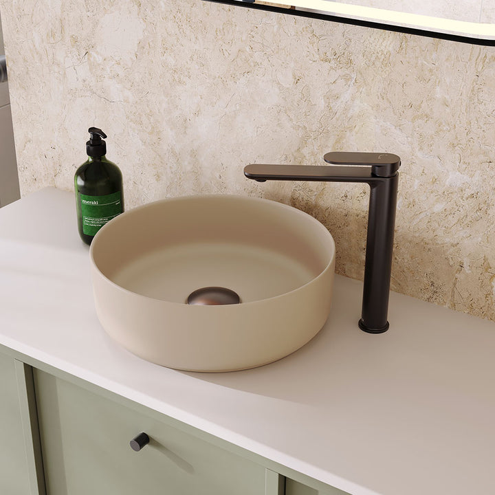 Reba Above Counter Basin - Matte Khaki
