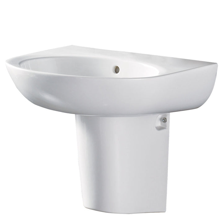 Stella Care Wall Basin With Integral Shroud - Gloss White
