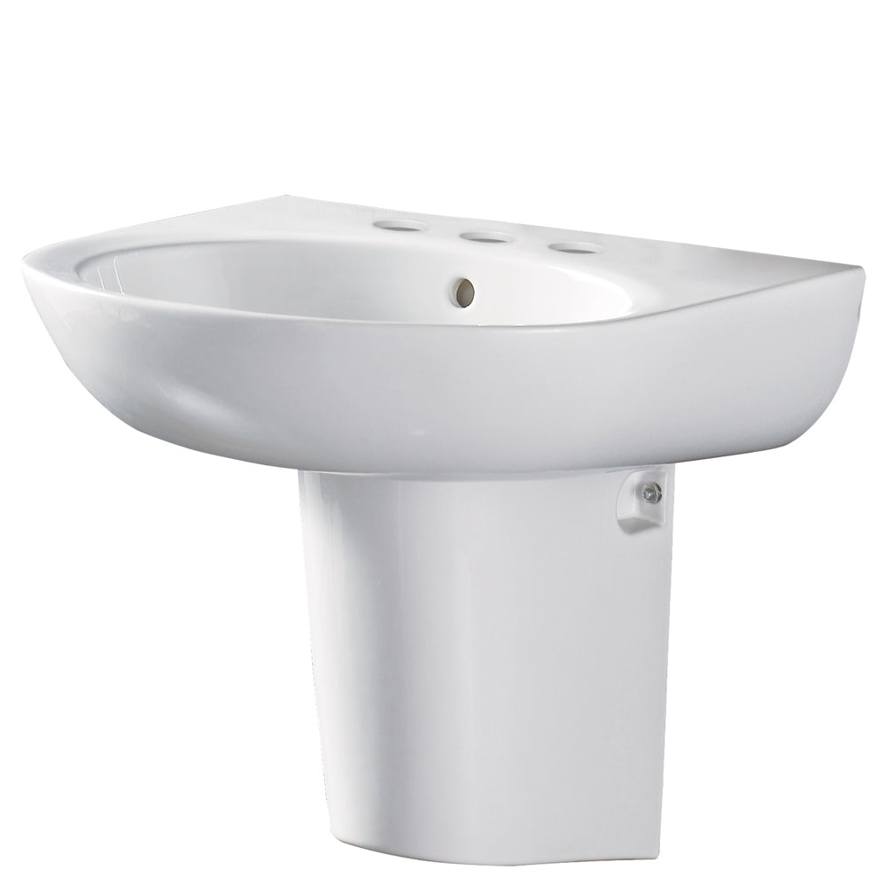 Stella Care Wall Basin With Integral Shroud - Gloss White
