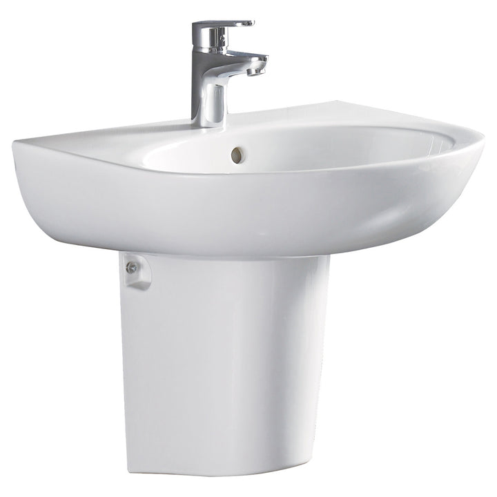 Stella Care Wall Basin With Integral Shroud - Gloss White