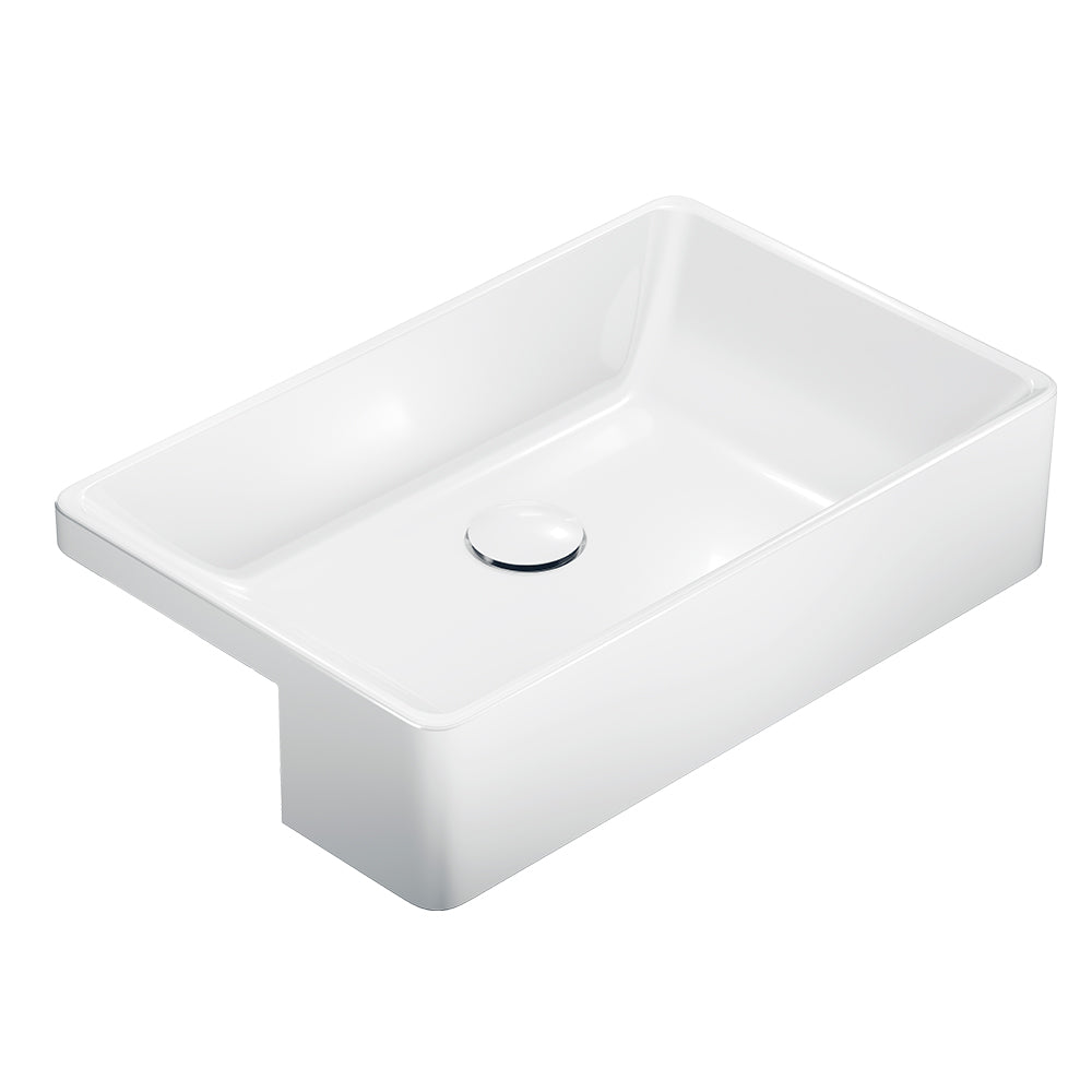 Petra Ceramic Semi-Recessed Basin - Gloss White