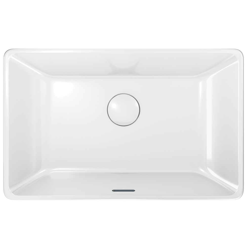 Petra Ceramic Semi-Recessed Basin - Gloss White