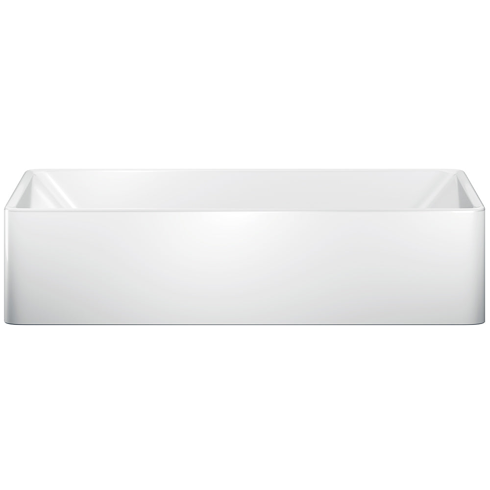 Petra Ceramic Semi-Recessed Basin - Gloss White