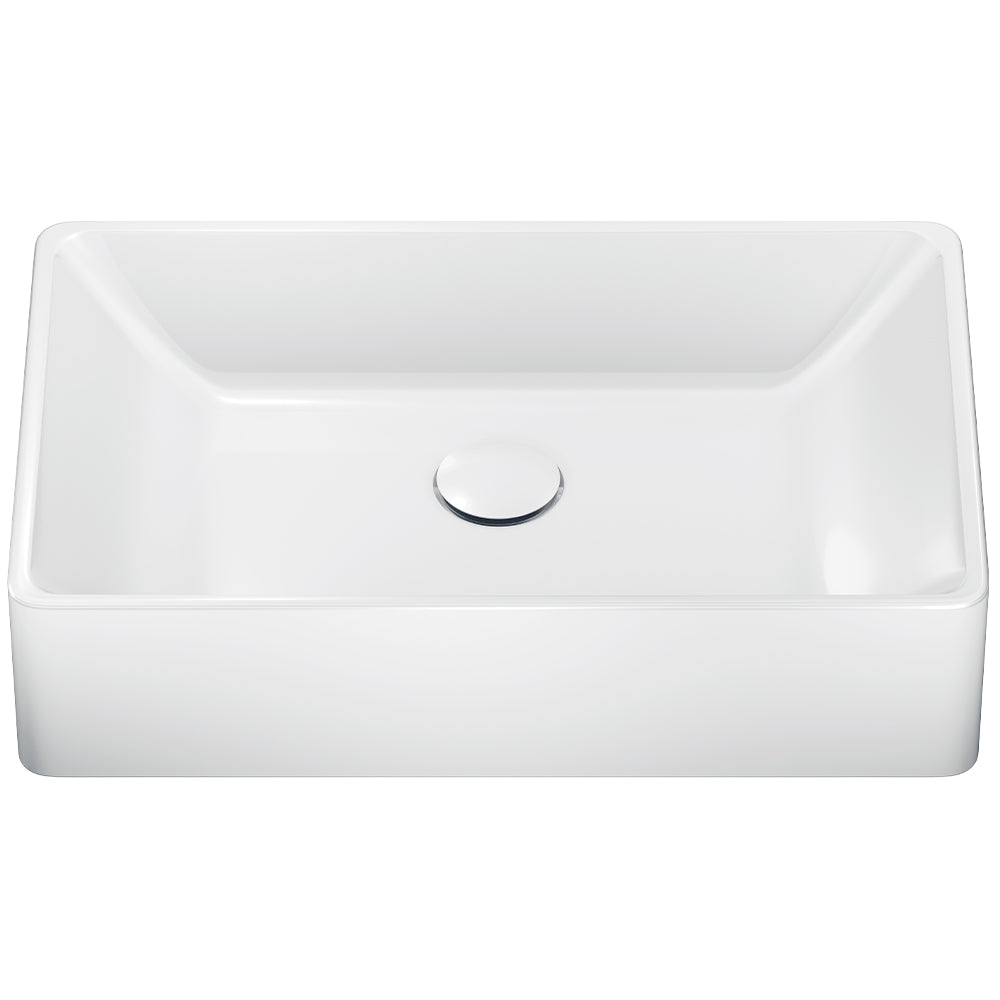 Petra Ceramic Semi-Recessed Basin - Gloss White