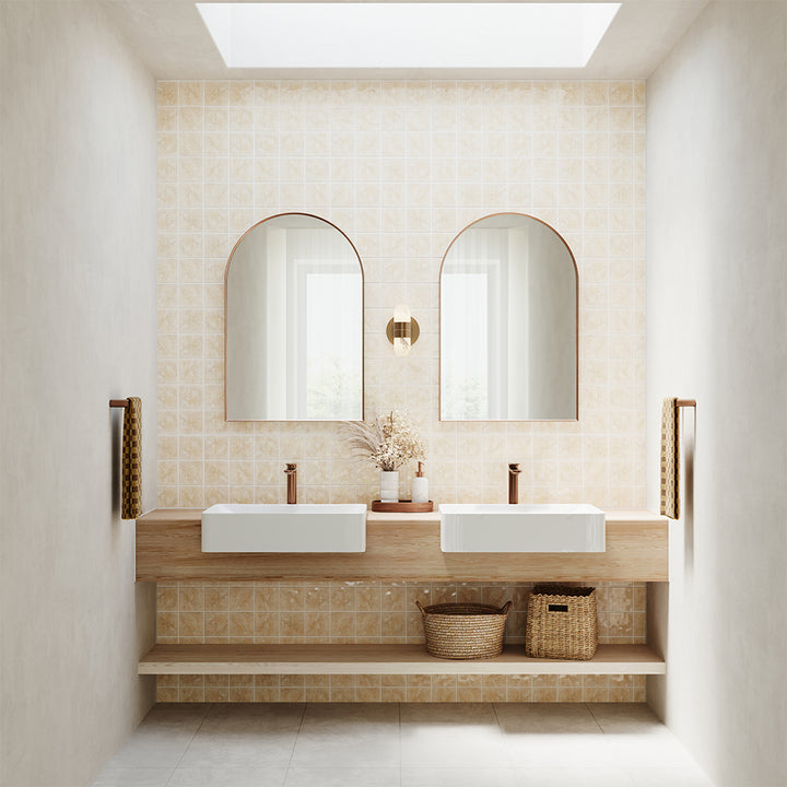 Petra Ceramic Semi-Recessed Basin - Gloss White