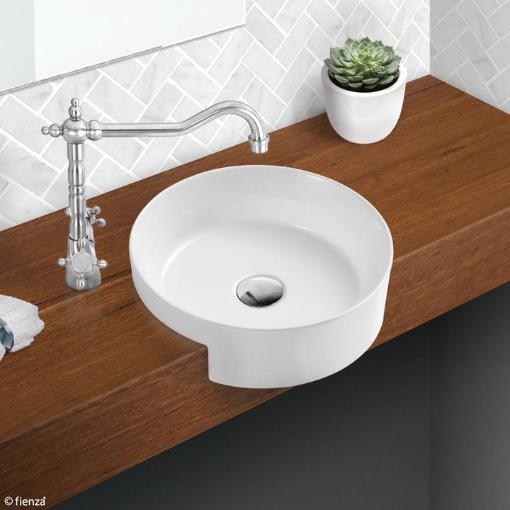 Reba Semi-Recessed Basin - Gloss White