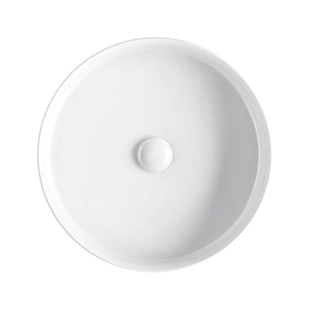 Eleanor Round Above Counter Fluted Basin - Gloss White