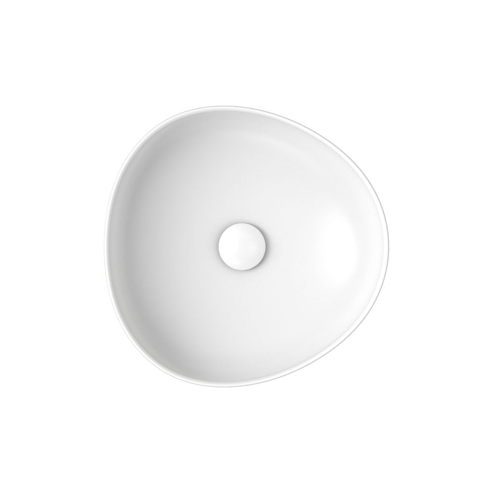 Pebble Small Above Counter Basin - Matte White