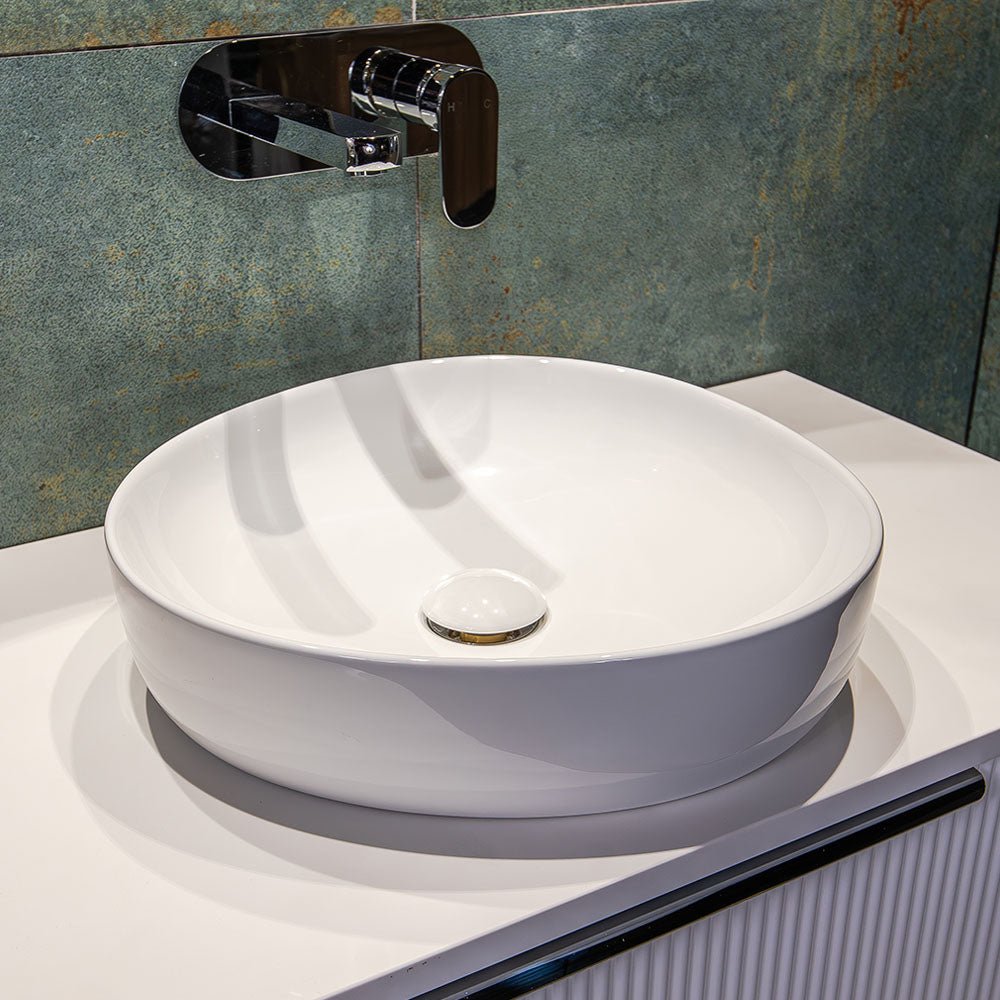 Pebble Small Above Counter Basin - Gloss White