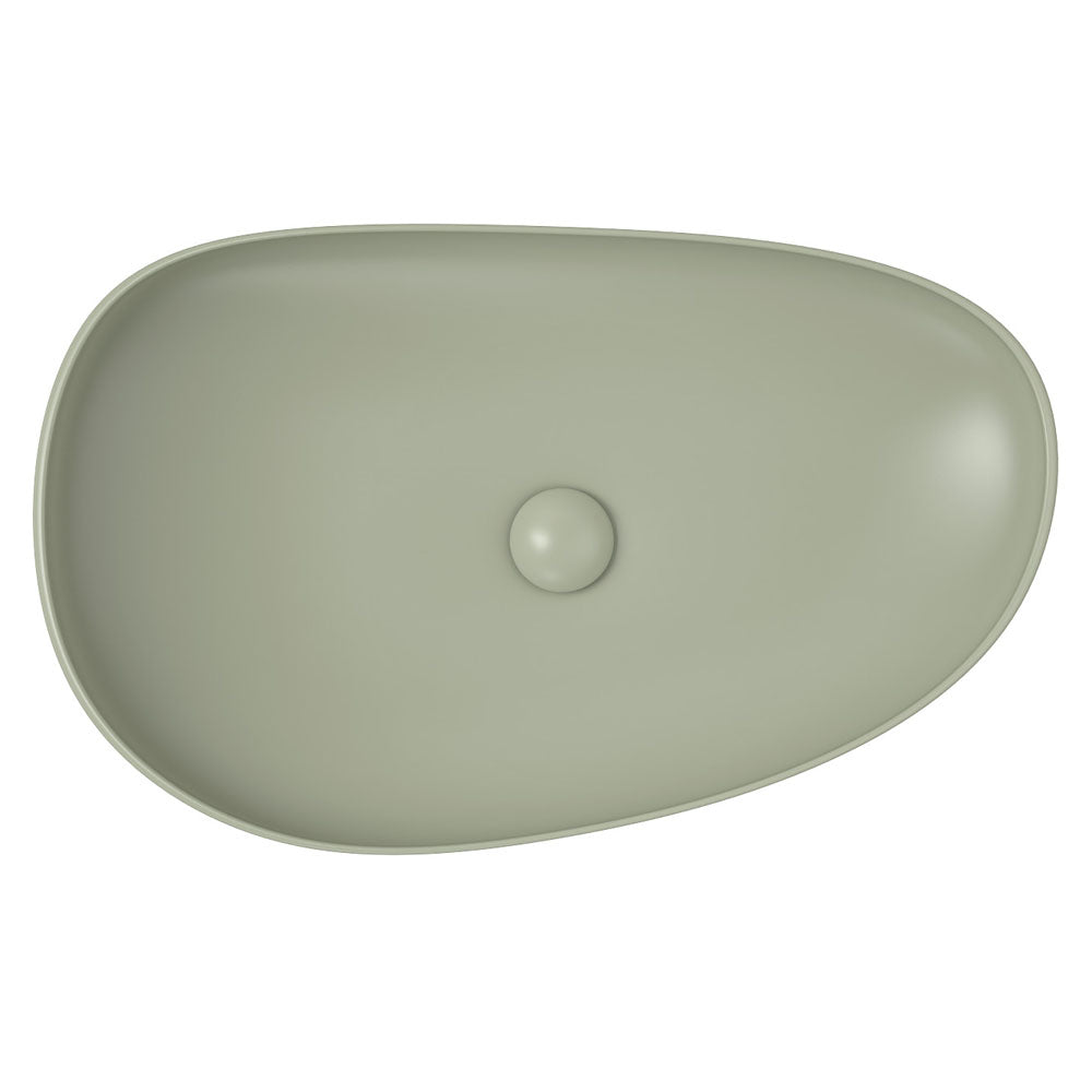 Pebble Large Above Counter Basin - Matte Olive