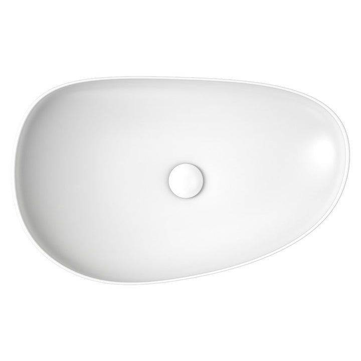 Pebble Large Above Counter Basin - Matte White