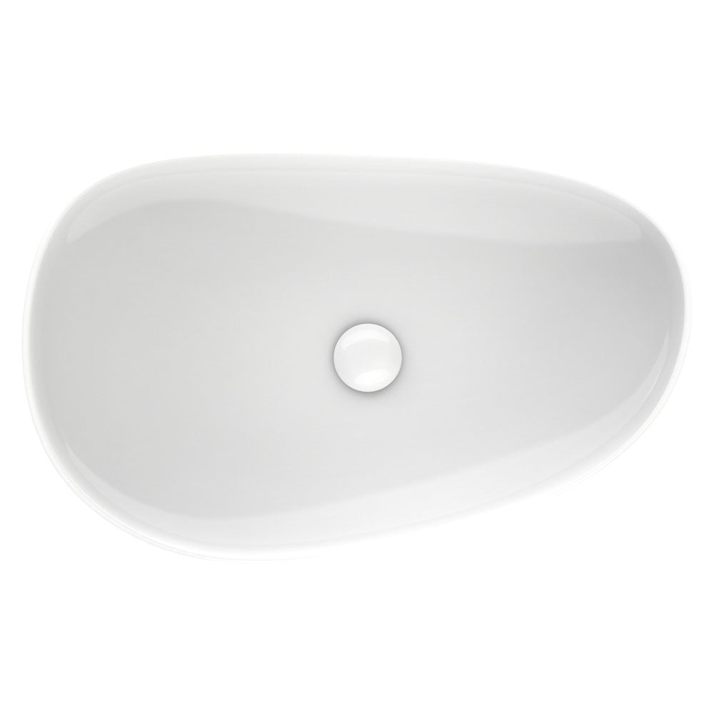 Pebble Large Above Counter Basin - Gloss White