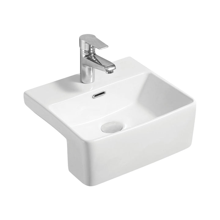 Petra Mini Semi-Recessed Basin - Gloss White