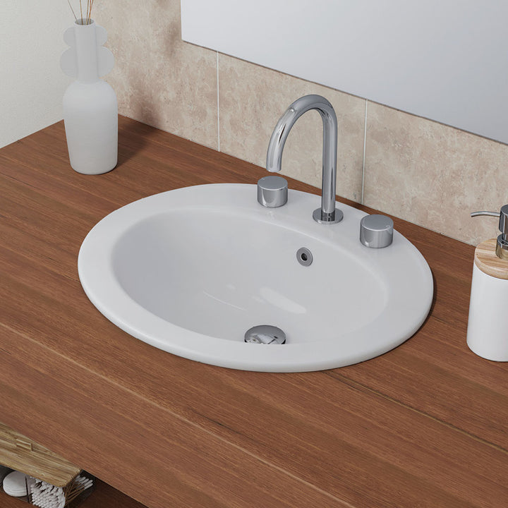 Lacy Fully-Inset Basin - Gloss Off-White