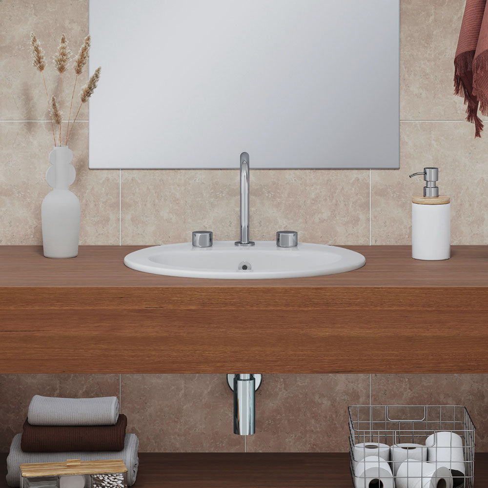 Lacy Fully-Inset Basin - Gloss Off-White