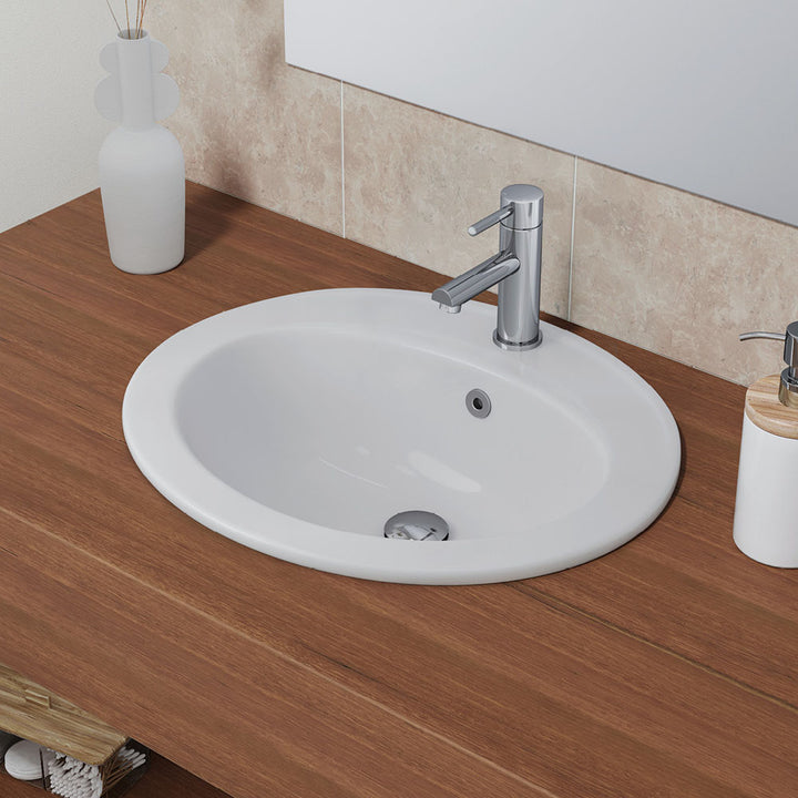 Lacy Fully-Inset Basin - Gloss Off-White