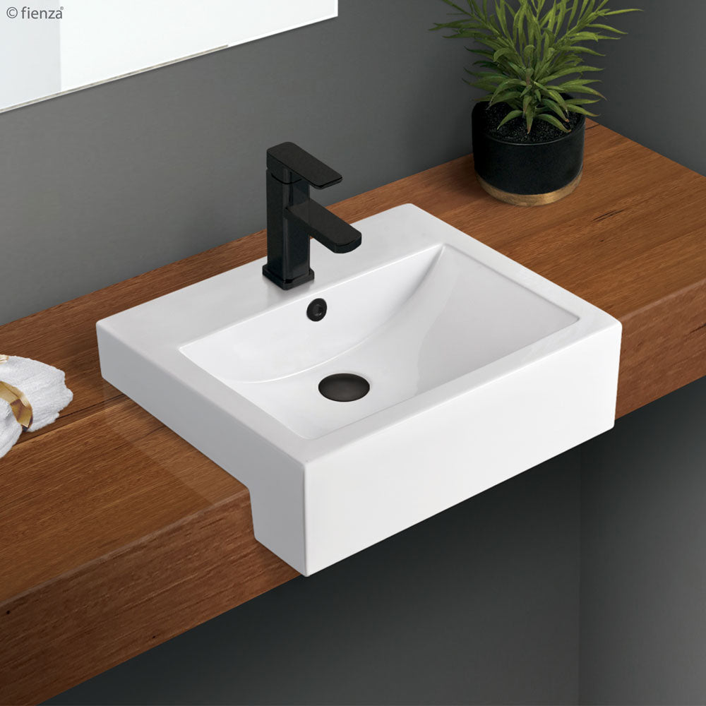 Belinda Semi-Recessed Basin - Gloss White