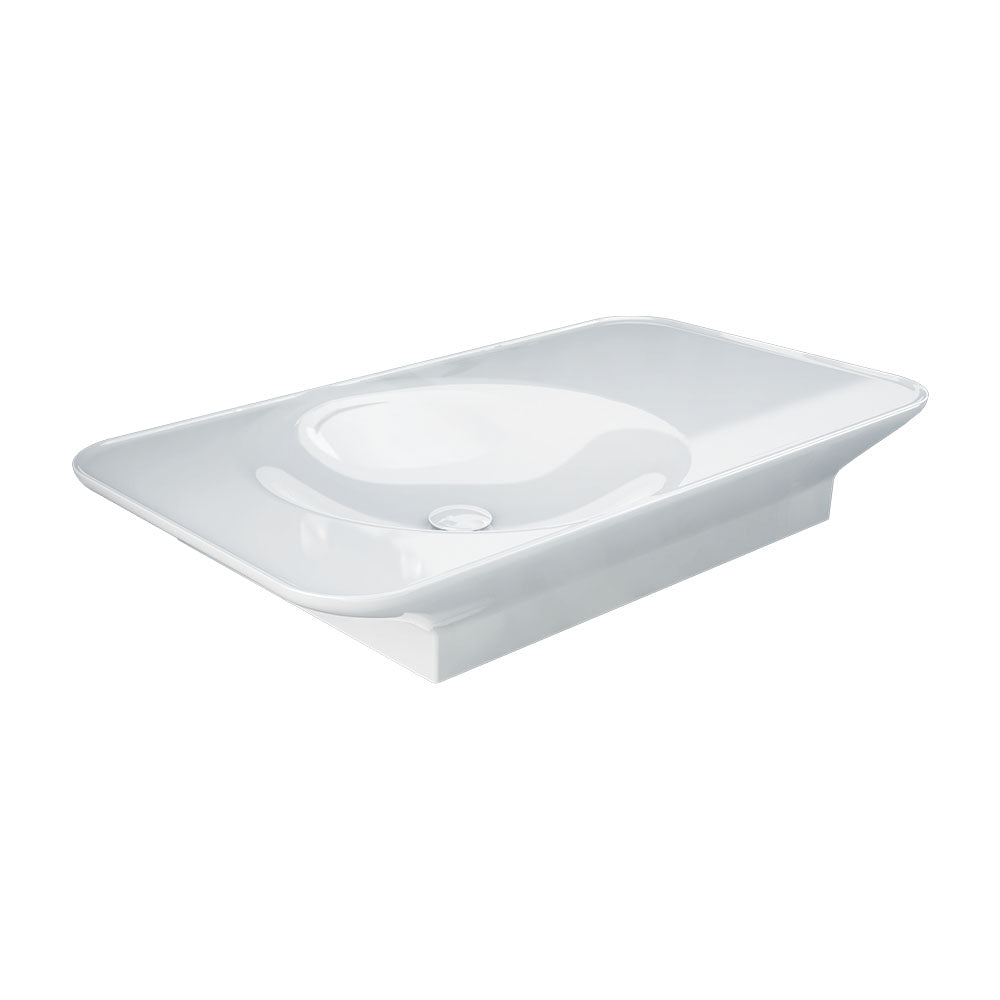 RAK Valet Left-Hand Wall Hung Basin - Alpine Gloss White