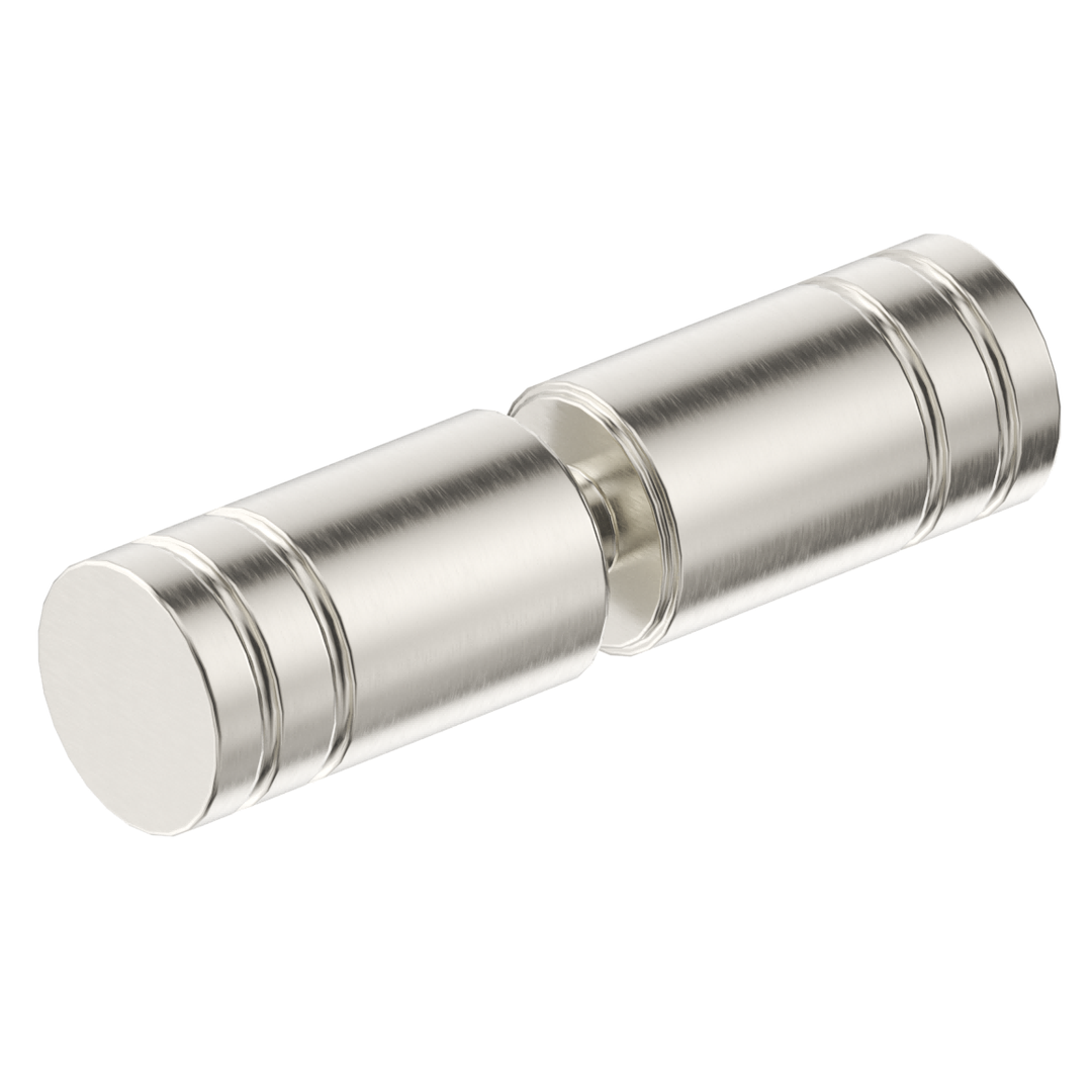 Shower Screen Handle Round Slotted - Brushed Nickel