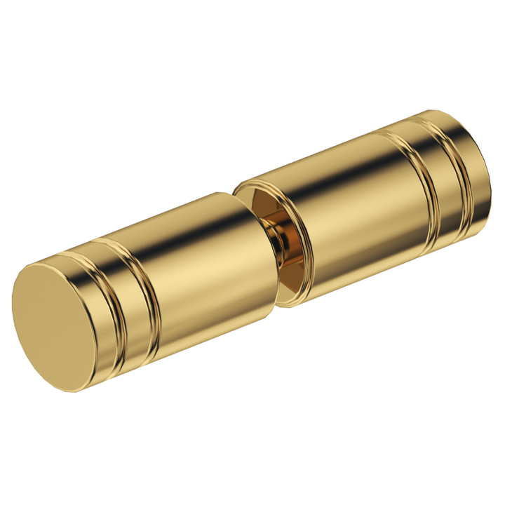 Shower Screen Handle Round Slotted - Shiny Gold