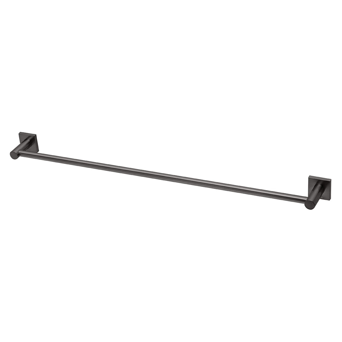 Radii Single Towel Rail 800mm Square Plate - Brushed Carbon
