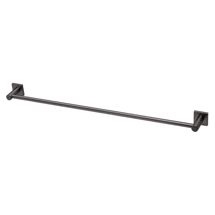 Radii Single Towel Rail 800mm Square Plate - Brushed Carbon