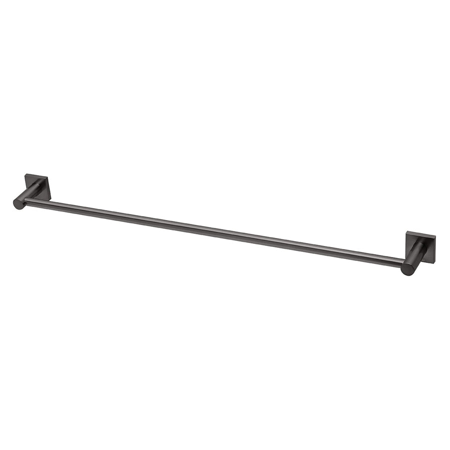 Radii Single Towel Rail 800mm Square Plate - Brushed Carbon
