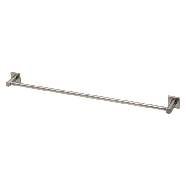 Radii Single Towel Rail 800mm Square Plate - Brushed Nickel