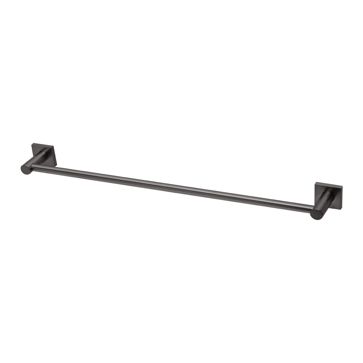 Radii Single Towel Rail 600mm Square Plate - Brushed Carbon