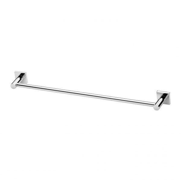 Radii Single Towel Rail 600mm Square Plate - Chrome