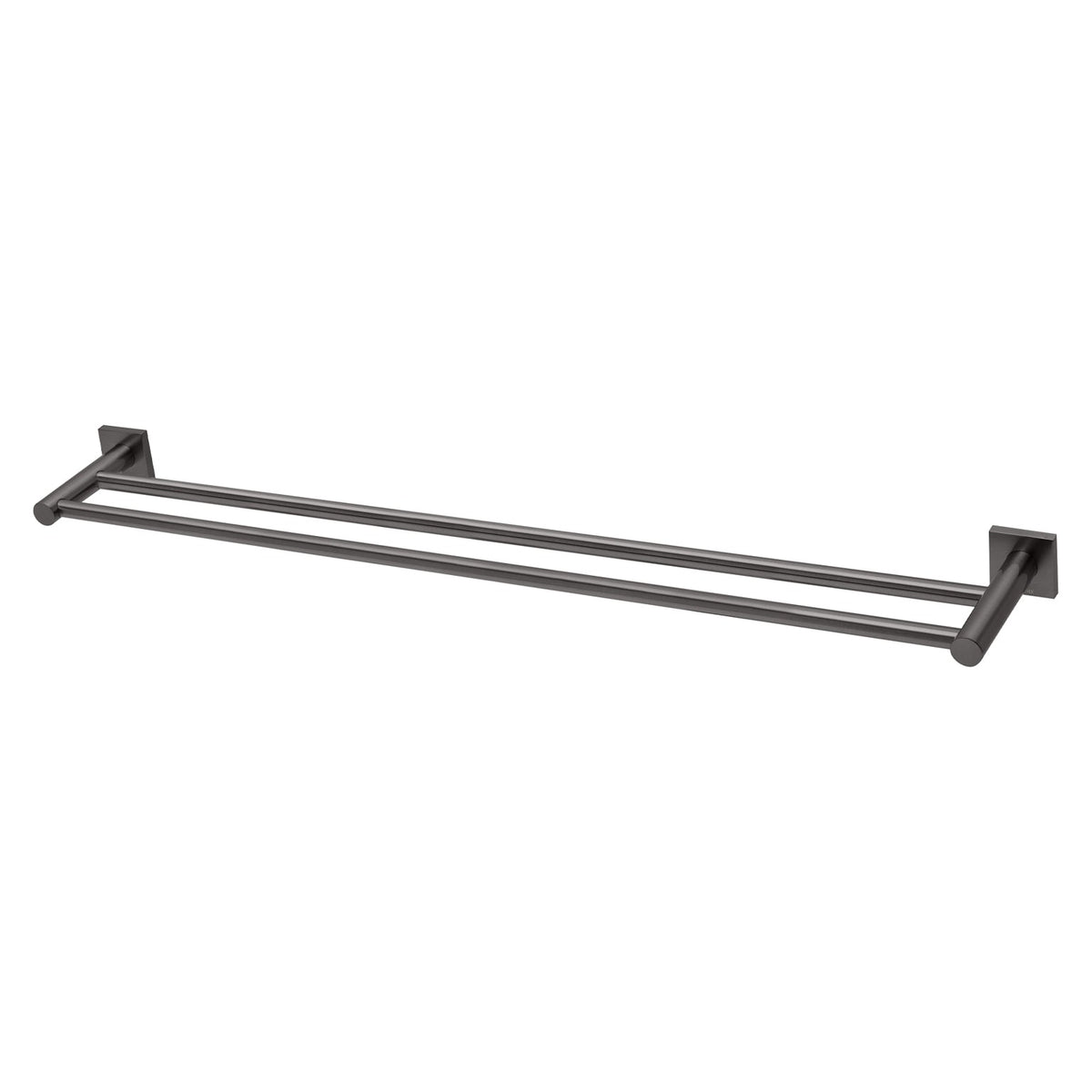 Radii Double Towel Rail 800mm Square Plate - Matte Black