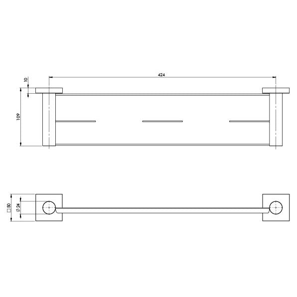 Radii Metal Shelf Square Plate - Brushed Carbon