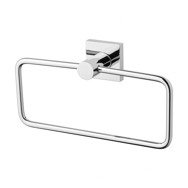 Radii Hand Towel Holder Square Plate - Chrome